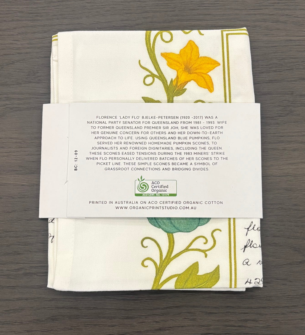 Women's Federal Council "Flo's Pumpkin Scones" Organic Cotton Tea Towel